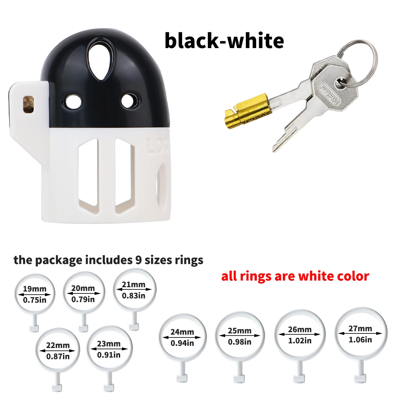 FRRK ABS Mixed Color Male Chastity Cage Lightweight Breathable Hollow Straight Plastic Cock Lock No Base Rings Ergonomic Design