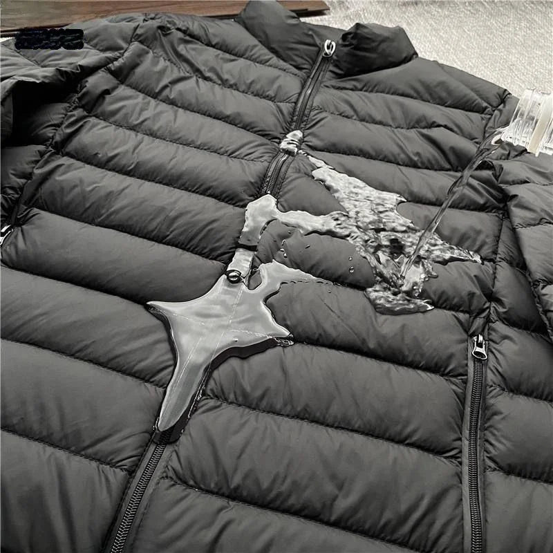 Ultra-Light down Cotton Jacket Men's Spring Fashion Slim Fit Long Sleeve Warm Casual Style Pure Color Youth Popular Clothing