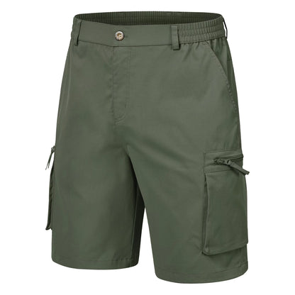Men's Summer Breathable Cargo Shorts Loose Casual  Elastic Waist Multi-Pocket shorts Suitable for Outdoor Sports And Daily Wear
