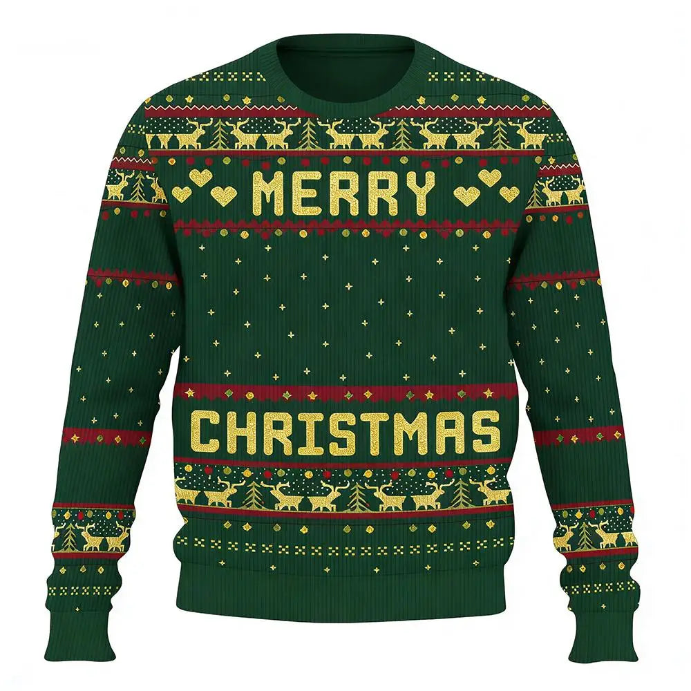 Funny Customizable Photo Ugly Christmas Sweater Personalized DIY Face Family Pullovers 3D Printed Patterned Men/Women Gift Tops