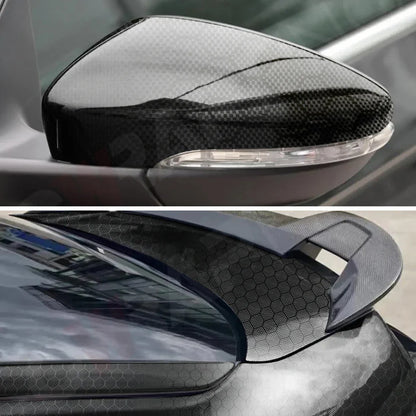 Carbon Fiber Sticker High Gloss Honeycomb Vinyl Wrap Film Waterproof Adhesive Auto Body Decoration Decal Tunning Car Accessories