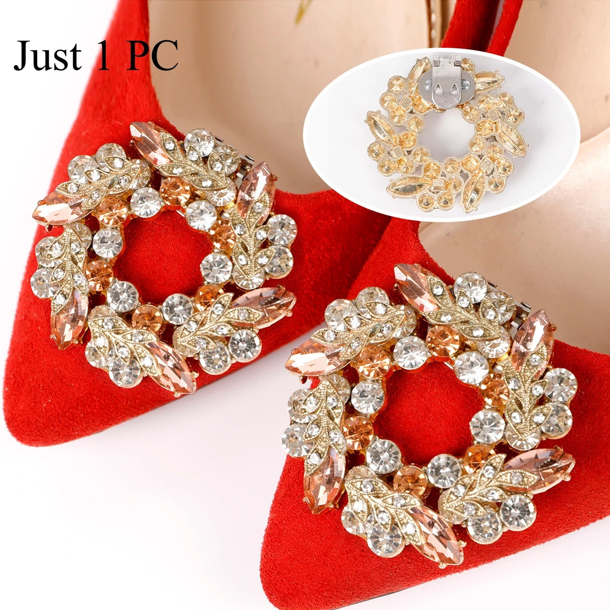 1PC Shiny Shoes Clips Crystal Wedding Bride Shoes Decoration Women High Heel Charms Rhinestones Buckle Shoes Accessories