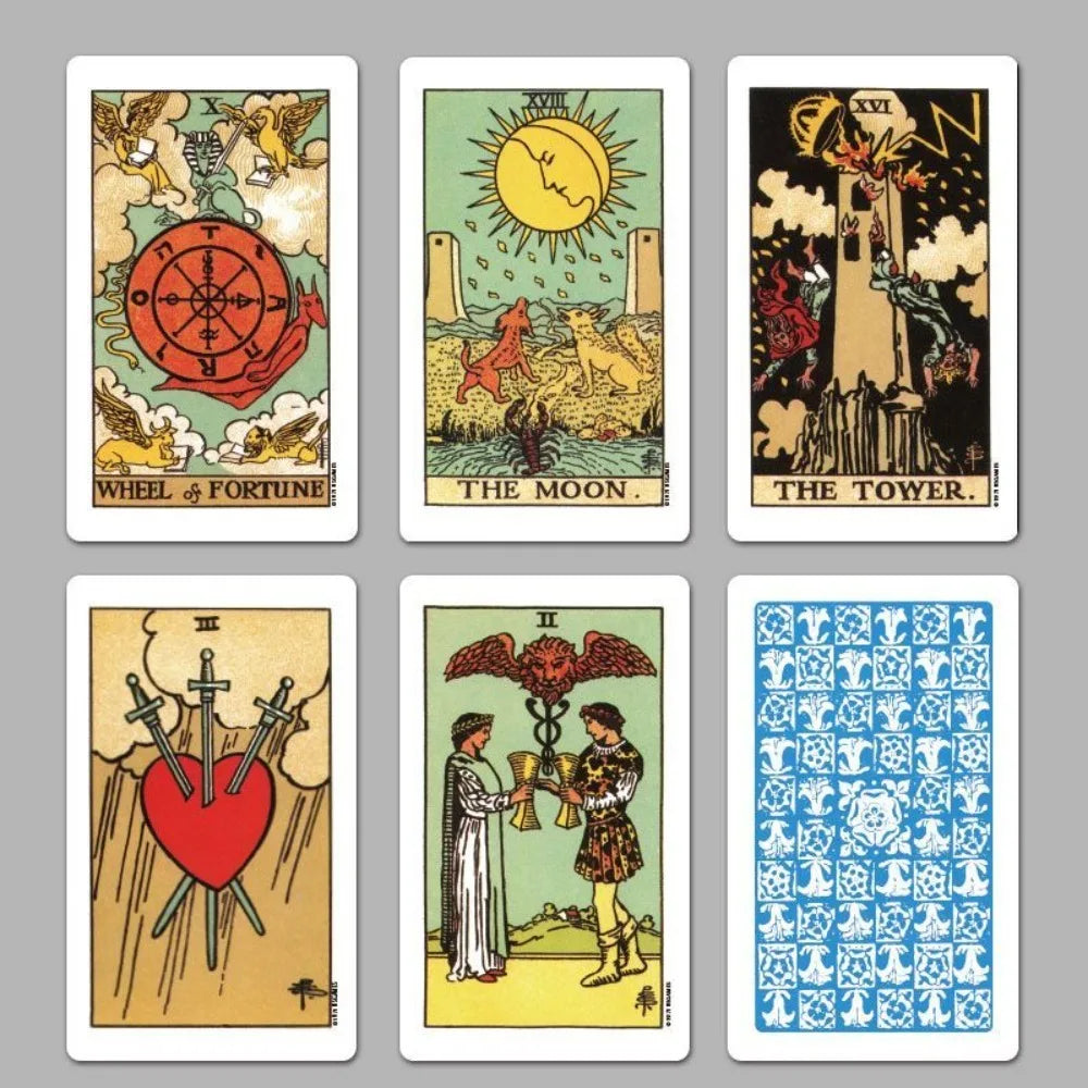 12*7cm Rider Waite Tarot Cards - 78 Card Original Tarot Deck with Instruction Manual - Traditional Divination Tool
