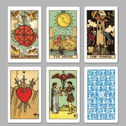 12*7cm Rider Waite Tarot Cards - 78 Card Original Tarot Deck with Instruction Manual - Traditional Divination Tool