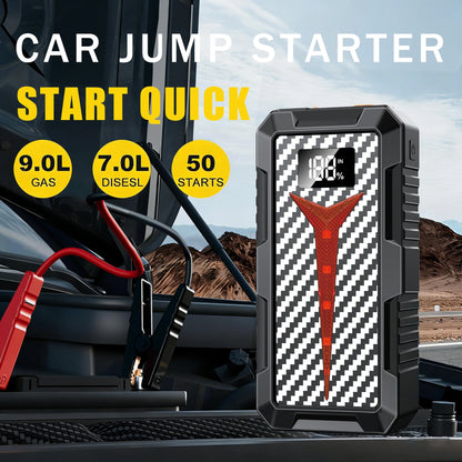 2026 New Portable Smart Jump Starter 12V Car Battery Booster  Power Bank with LED Light and Quick Charge Function work