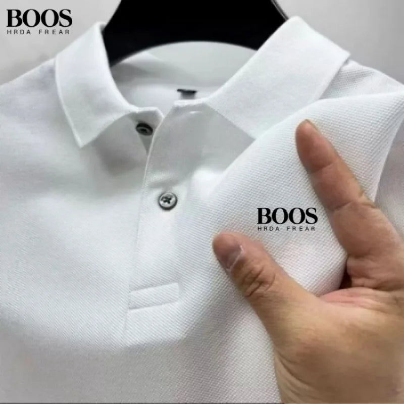 New Men's High-Quality Short-Sleeved Polo Shirt, Summer Fashion, Casual, Comfortable, Breathable Top