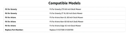 Deck Spindle Fit for Gra-vely Ari-ens 51537300 51530700 ZTX ZT XL Ikon XD 60 Edge 42 Lawn Mower, Spindle with Pulley Assembly
