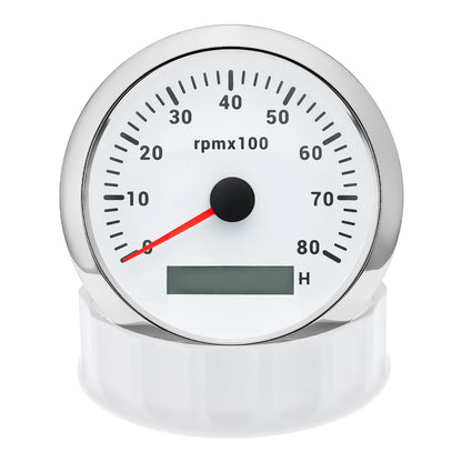 AD 85MM Tachometer with LCD Hour Meter For Marine Boat Car RPM Gauge 0-3000 4000 8000 RPM Meter Tach Sensor 7Colors Backlight