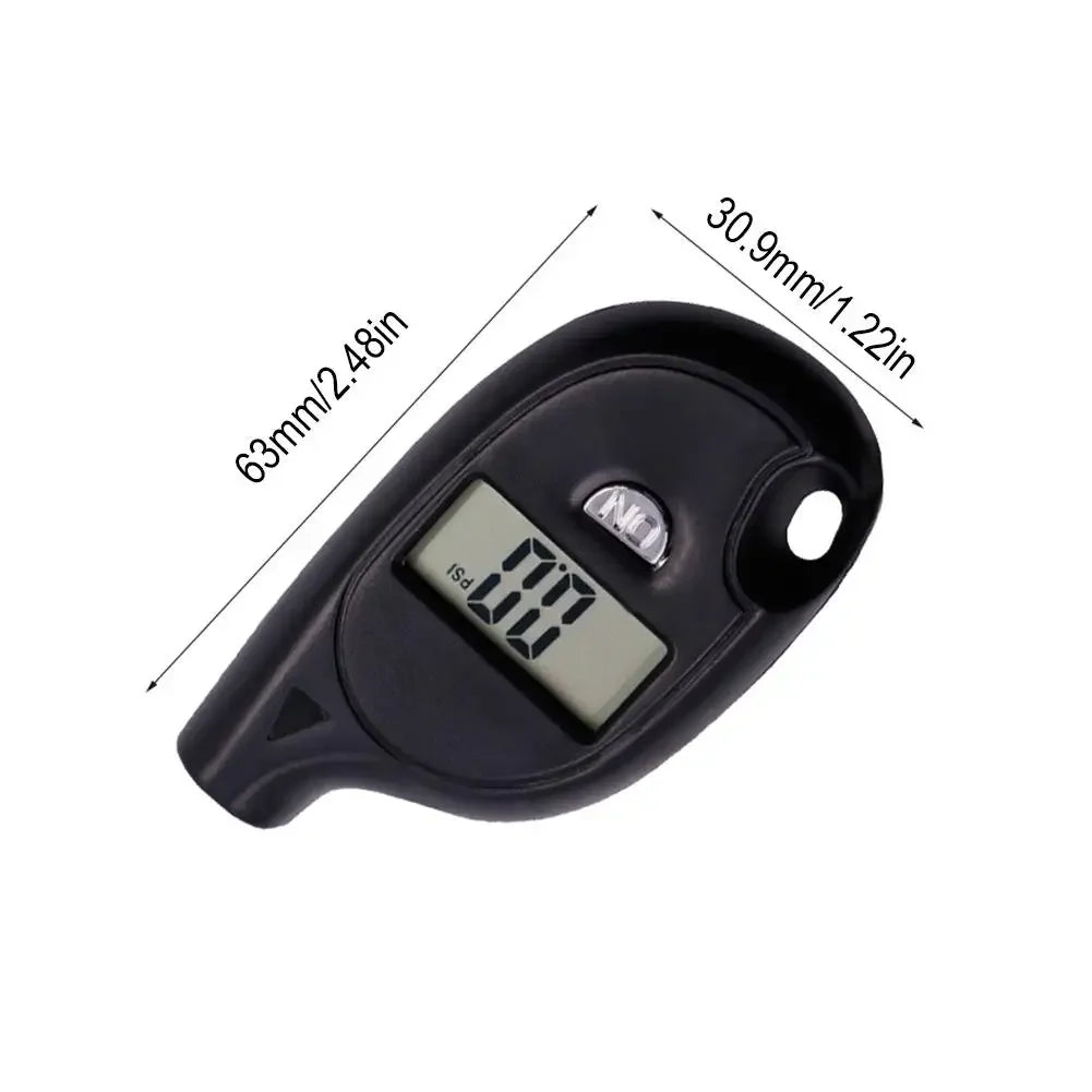 Mini Keychain Style Tire Gauge Digital Lcd Display Car Tire Air Pressure Tester Meter Auto Car Motorcycle Tire Safety Alarm