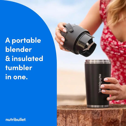 Portable Blender with Insulated Cup, Cordless, Black