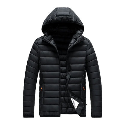 8XL Men's autumn and winter waterproof down jacket, jacket, overcoat, net, hooded casual wear, outdoor wear, hat clothing, men's