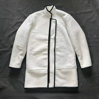 Winter Thicken Warm Sheepskin Fur Integration Long Real Leather Jacket Liner Men Women Whole Skin Lengthened Sheepskin Jacket