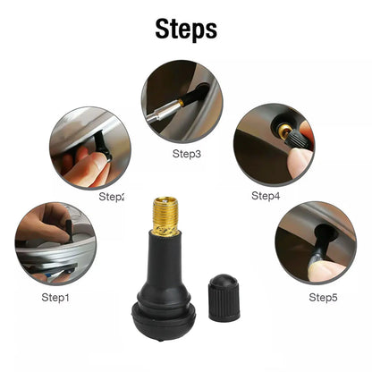 100 Pcs Rubber Valves Tyre Rubber Valve TR413 Tubeless Car Wheel Tire Valve Stems With Cap Dust Cap For Car Motorcycle ATV