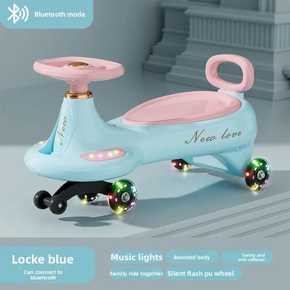 Kids Twist Car Ride Toy Silent Wheels Swivel Adult Seating Children's Wiggle Car Children Swinging and Twisting Car