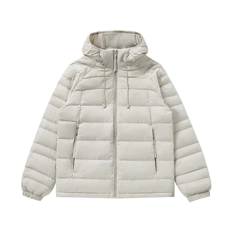 UETEEY Ultra Light Men's Down Jacket 90% White Duck Down Hooded Winter Coat Men 2025 New Autumn Warm Compression Packable