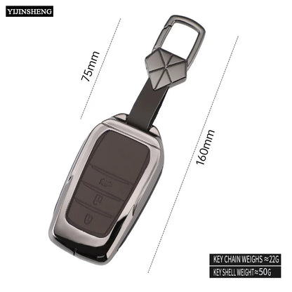 Zinc Alloy + PU Leather Car Key Case Cover For 2019-2025 Land Cruiser Highlander Camry Sienna Venza Hilux Fortuner Corolla Prius