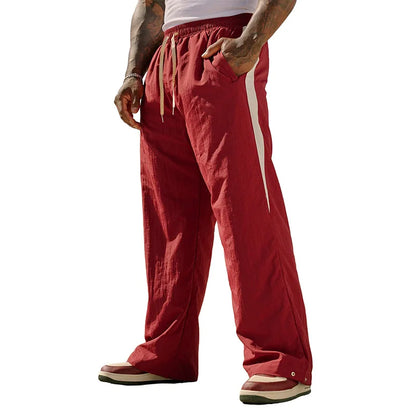 Autumn New Arrival Casual Pants Men's Loose Cotton Casual Pants Wide-Leg Fashion Patchwork Sports Long Pants American Sportswear