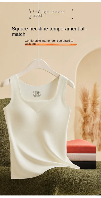 M-2XL For 40-75kg German Velvet Thermal Tank Top Women With Chest Pad Autumn and Winter Thickened Seamless Underwear