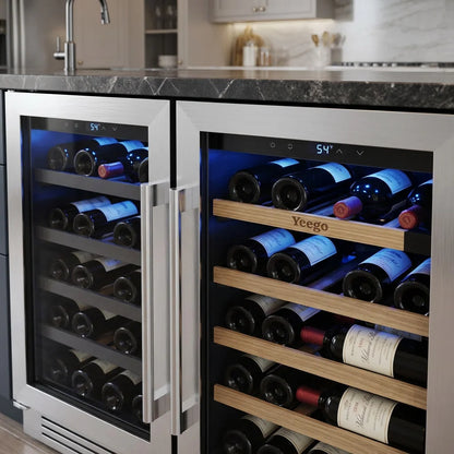 30 Inch Wine Cooler Refrigerator Stainless Steel Glass Door Embedded in The Wine Cabinet, built-in under Counter Beverage Wine Cooler