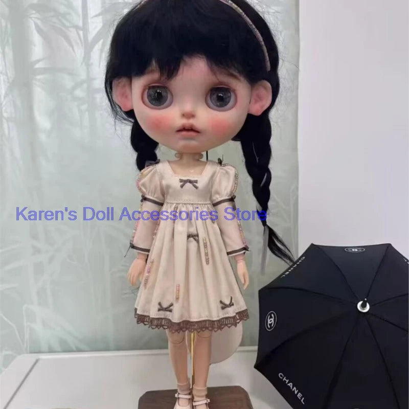 2026 new design 1pcs bow vintage retro style one-piece dress for landoudou/Blythe(Fit for Lulu,ymy24,Ob22,24,26,zone, Jenny)
