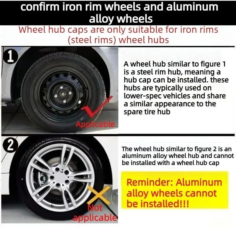 4PCS Car Universal Wheel Cover Hubcap R15  Inch Replacement Hub Caps Wheel Rim Cover Tire Accessories