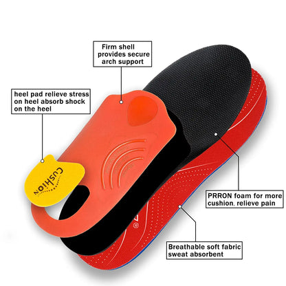 iFitna Plantar Fasciitis Orthopedic Sport Insole High Arch Support Men Women Sole, Flat Feet Pain Relief Orthotic Shoe Insert