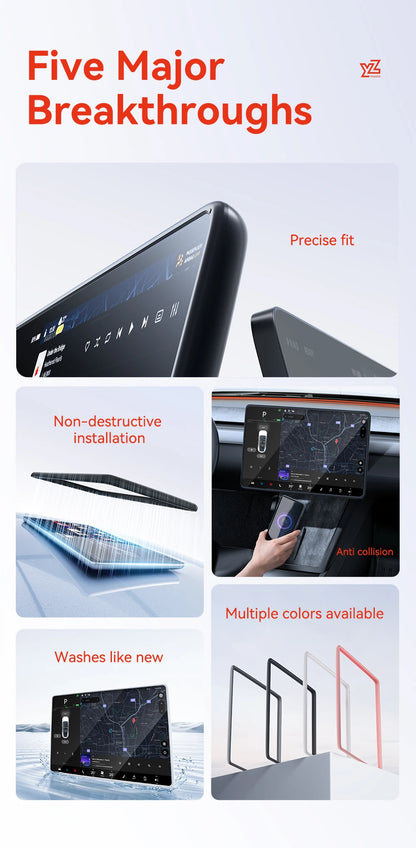 YZ For Tesla Model 3/Y/YL Juniper Highland 2026 TPU Protective Trim Internal rearview mirror Cover Central Control Navigation