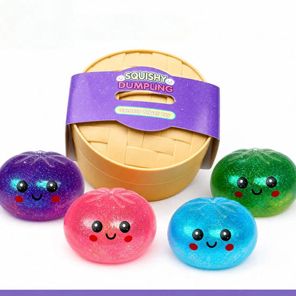 Mini Glitter Dumpling Squishy Toy with Box for Stress Relief 2026 Sensory Squeeze Toy Random Color