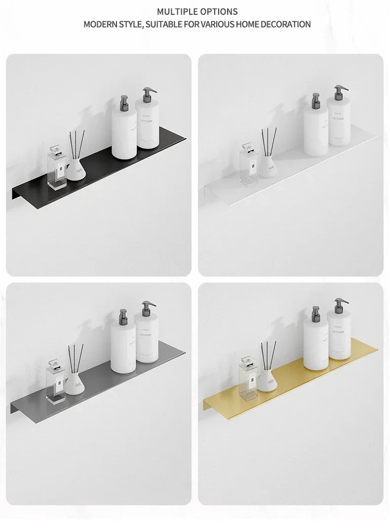 Bathroom Shelf Organizer Wall Mount Shower Shampoo Soap Cosmetic Shelves Kitchen Storage Rack Holder Bathroom Accessories