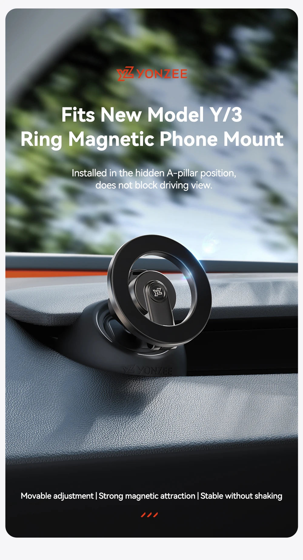 YZ For Tesla Model 3 Y/YL Highland Juniper Magnetic Car Phone Holder 360 Degree Rotation Metal Car Mount for All  Phones