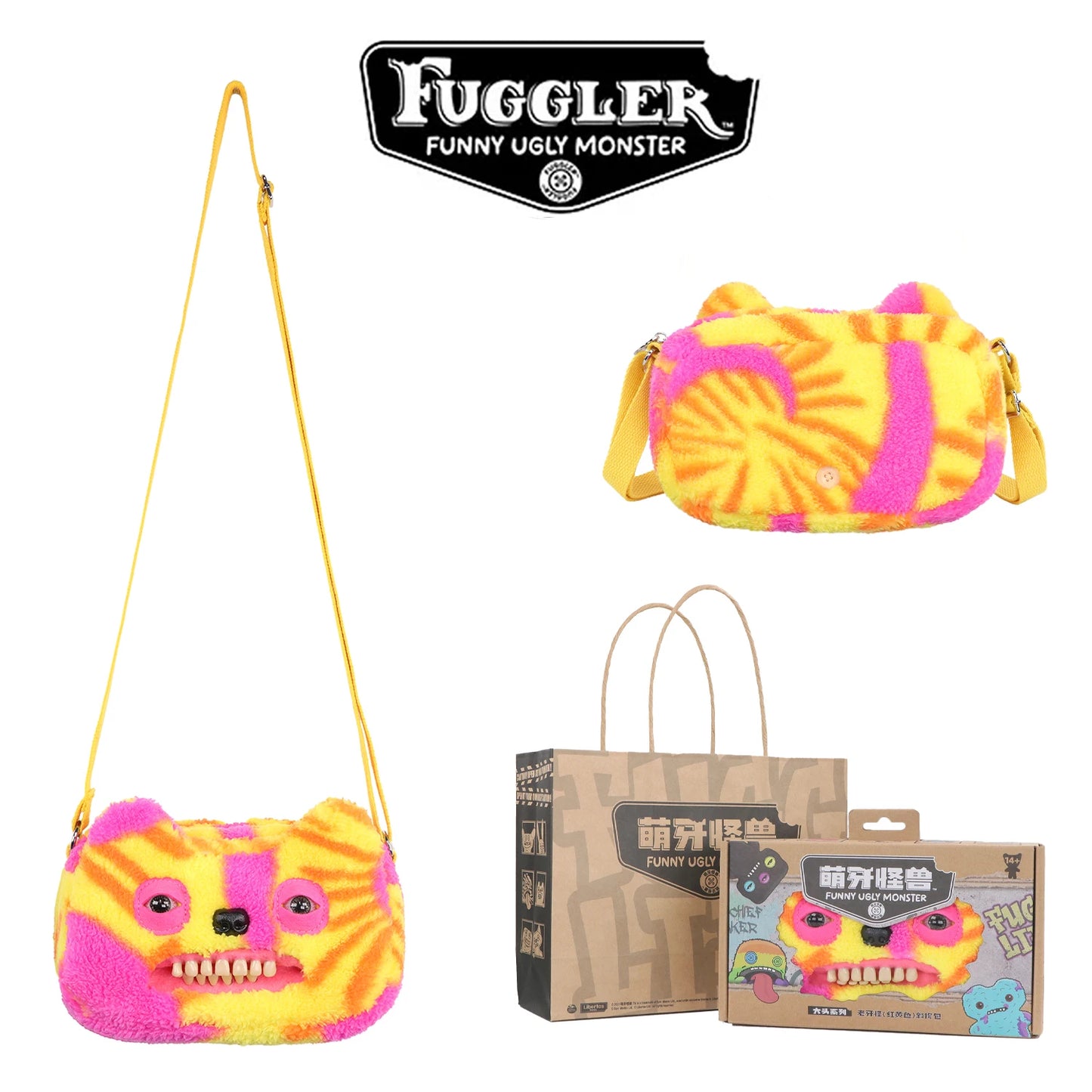 Fugglers Ugly Tooth Monster Fluffy Crossbody Bags Cute Fugg Plush Purse Shoulder Backpack Wallet Girls Boys Cartoon Animal 22CM