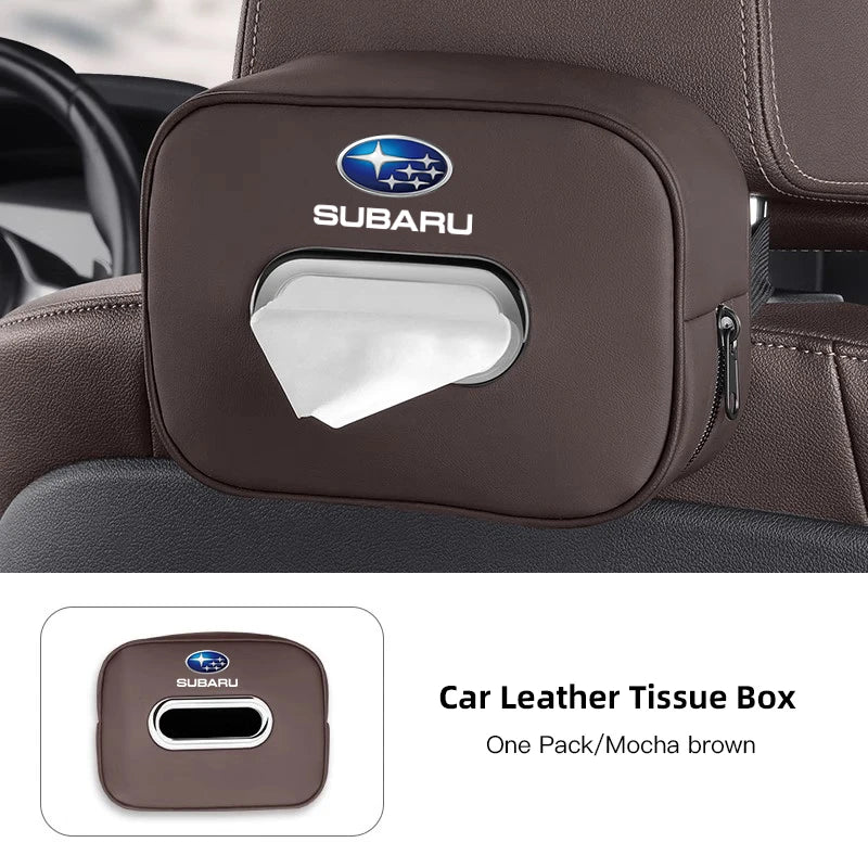 High-capacity Car Interior Tissue Box Kleenex Storage Bag Accessories For Subaru STI Forester Impreza Legacy Outback XV BRZ WRX