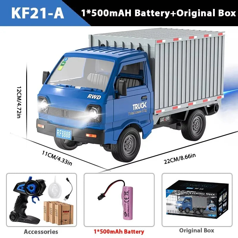 1:16/1:18 RC CAR Simulation With Spray Lights Drift Climbing Truck LED Light Haul Cargo Remote Control Electric Toys For Child