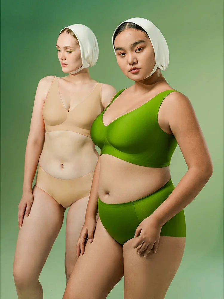 SUJIIN Plus Size Seamless Bra Sets for Women 2025 Push Up Wireless Minimizer Bras Lady Anti-sagging Bralettes for Large Breasts