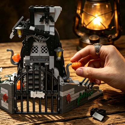K96115 Halloween Nightmareal Castle Building Blocks Ghost Skeletion Pumpkin Hut Model Bricks Toys Ornament Diy Gifts Boys