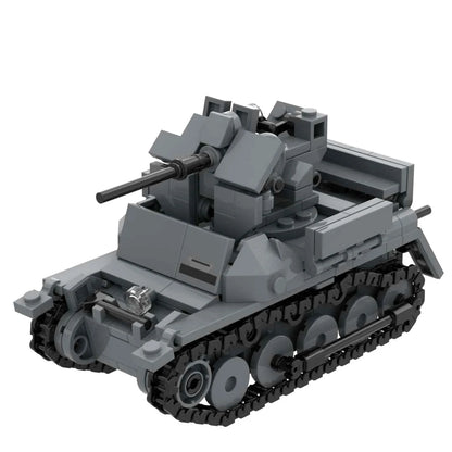 WW2 German Flakpanzer I Panzer I & Flakpanzer 38(t) Light Anti-Air Vehicle Custom Military Building Brick Toy Model Collection