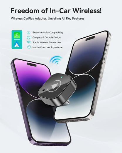 2 in 1 carplay Dongle（Type-C）,Wireless CarPlay Apapter USB C / Android Auto USB C For Converts Wired to Wireless Plug & Play