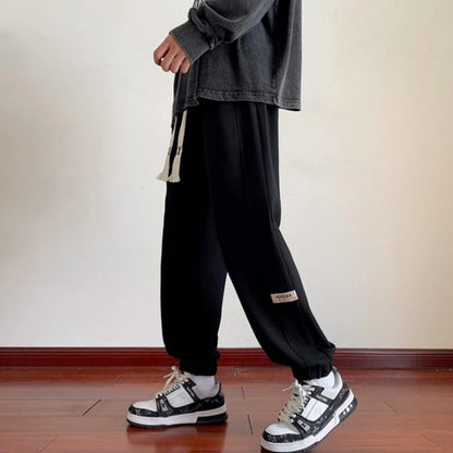 Men's Fleece Lined Joggers Warm Casual Sweatpants Loose Fit Tapered Ankle Pants for Autumn Winter Daily Wear