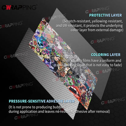 Graffiti Camo Film Waterproof Self-adhesive Vehicle Decoration Wrap Foil Car Body Films Exterior Car Stickers Motorcycles Vinyl