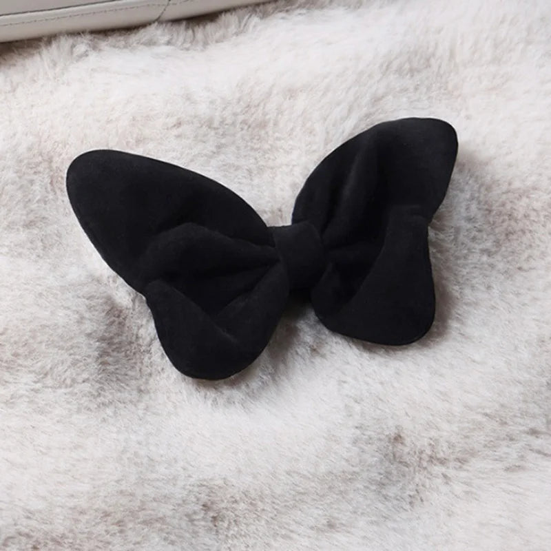 Winter Plush Car Seat Cover Bowknot Fashion Cute Women's Automotive Interior Protector Steering Wheel Warm Cushion Car Pillow