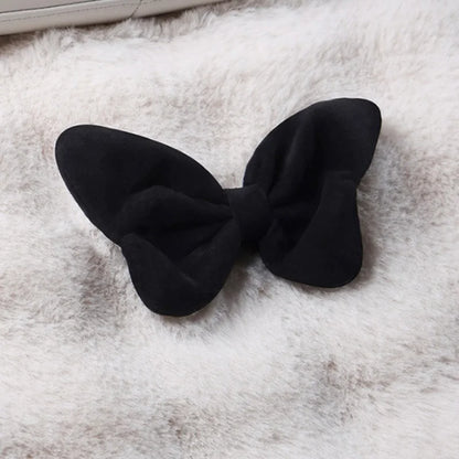 Winter Plush Car Seat Cover Bowknot Fashion Cute Women's Automotive Interior Protector Steering Wheel Warm Cushion Car Pillow