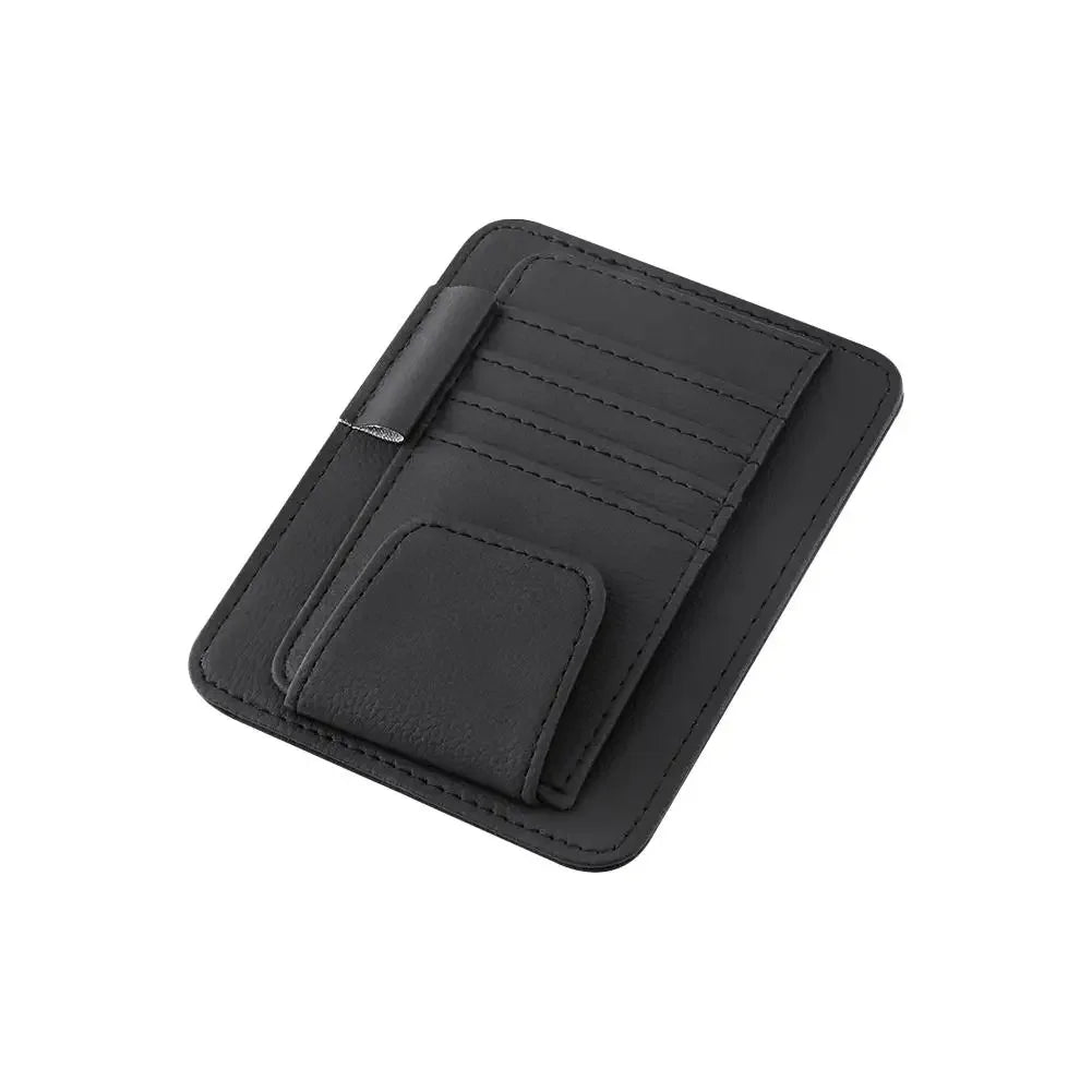 Car Sun Visor Organizer Multi-Pocket Business Card Storage Management Sunglasses Holder Visor Accessories Auto Interior