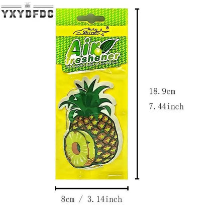 3-80pcs Fruit Car Air Freshener Natural Aromatherapy Tea Paper Hanging Perfume Vanilla Auto Parts Interior