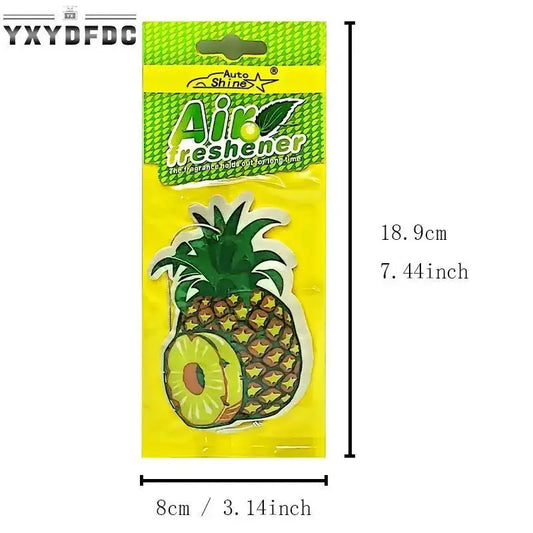3-80pcs Fruit Car Air Freshener Natural Aromatherapy Tea Paper Hanging Perfume Vanilla Auto Parts Interior