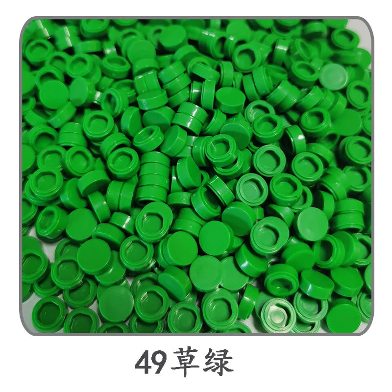 900pcs 52 Colors City Building Blocks Flat Tile 1x1 Round Bricks DIY Enlighten Blocks Parts 98138 Blocks for Children Boys Girls