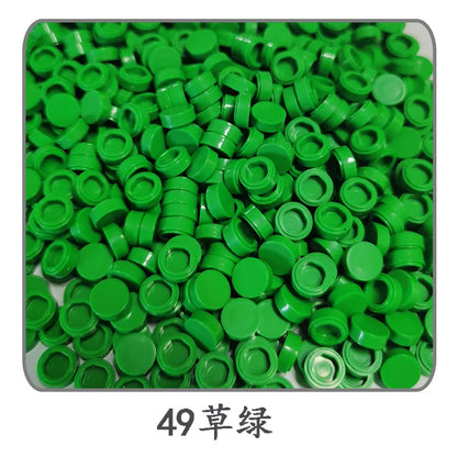 900pcs 52 Colors City Building Blocks Flat Tile 1x1 Round Bricks DIY Enlighten Blocks Parts 98138 Blocks for Children Boys Girls