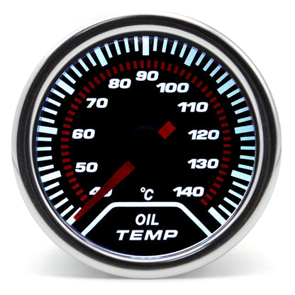 52mm Racing Gauge 12V LED Smoke Len -1~0~2 BAR Turbo Boost Water Temperature Oil Pressure Voltmeter Air Fuel Ratio Meter For 12V