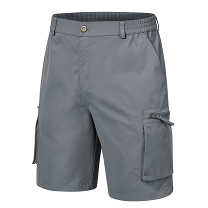 Men's Summer Breathable Cargo Shorts Loose Casual  Elastic Waist Multi-Pocket shorts Suitable for Outdoor Sports And Daily Wear