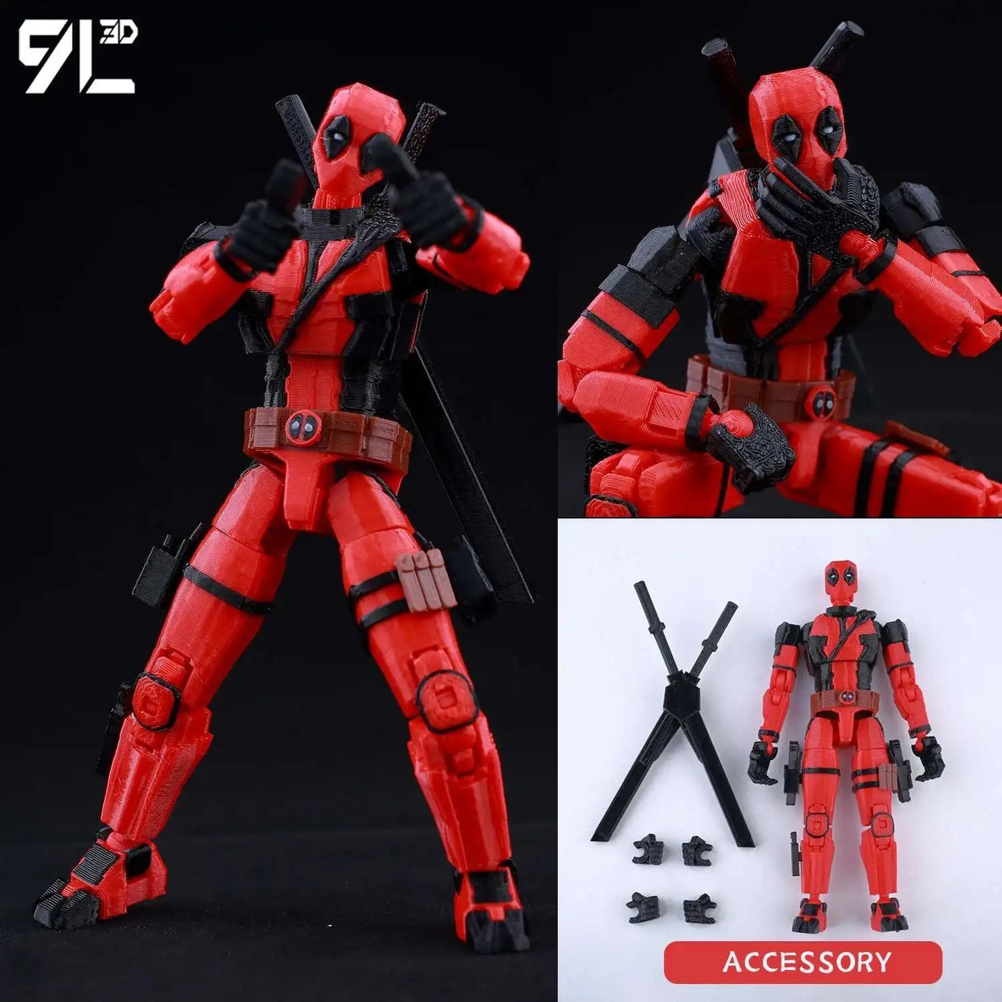 9L3D Printed Lucky Dummy 13 Spider-Man 3D Printed Action Figure, Multi-Jointed Poseable Anime Model, Collectible Gift for Fans