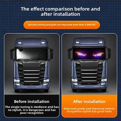 USB RGB Dynamic Big Devil Eyes Light for Cars Trucks, LED Window Screen Animation Sign Flexible Display Panel